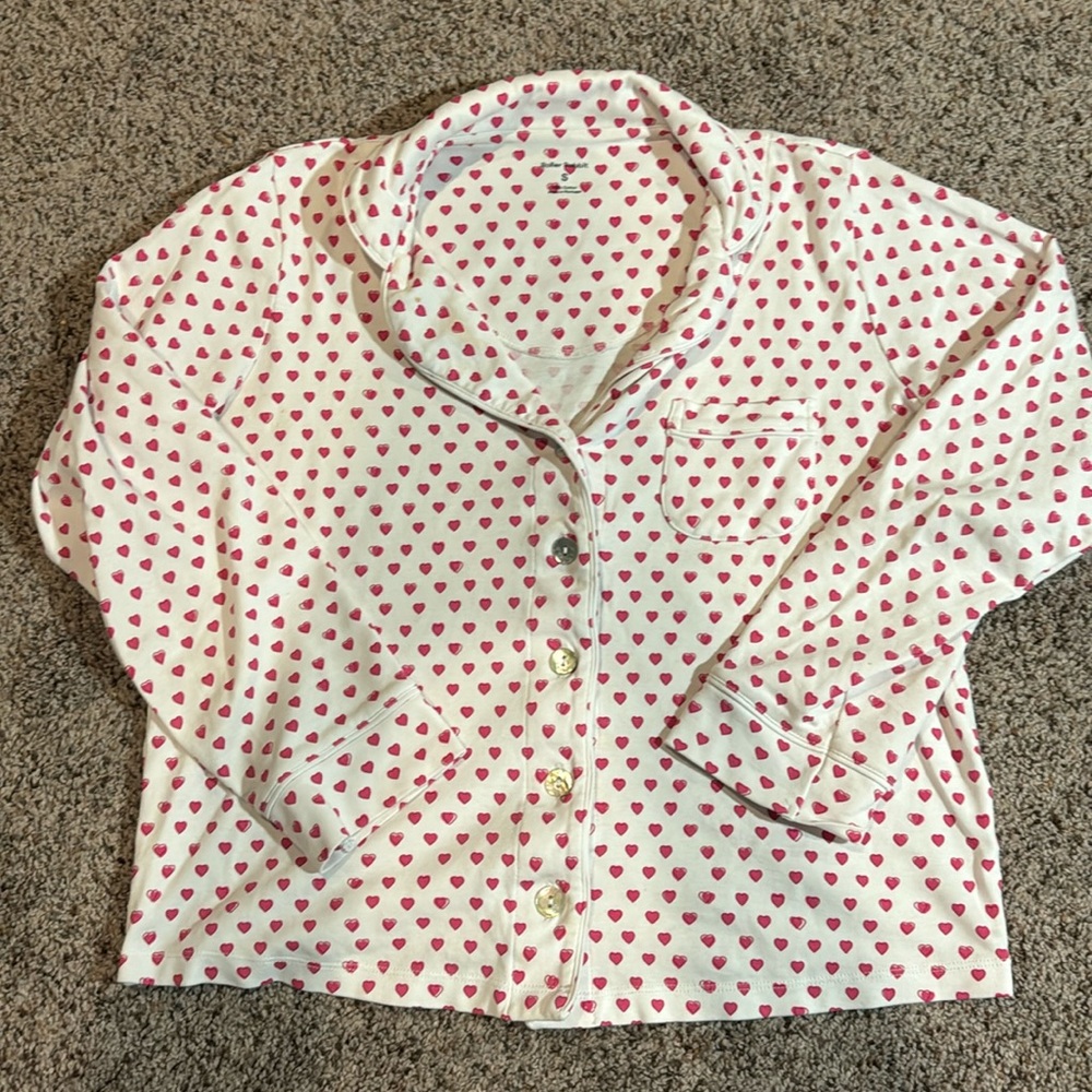 Roller Rabbit Pink Heats Long Sleeve Pajama Top